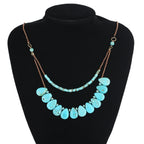 Olivenorma Bohemian Natural Turquoise Delicate Necklace