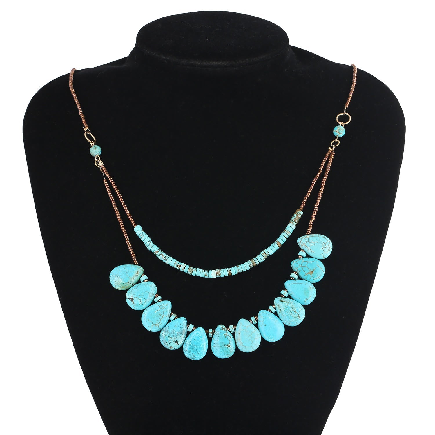 Olivenorma Bohemian Natural Turquoise Delicate Necklace