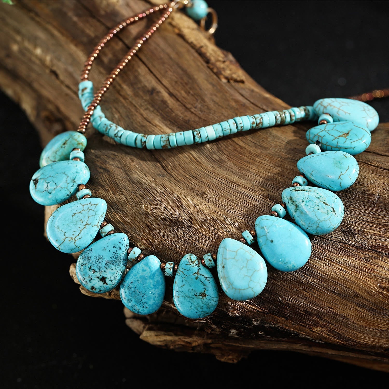 Olivenorma Bohemian Natural Turquoise Delicate Necklace