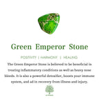 Olivenorma Black Onyx Beaded Green Emperor Stone Pendant Necklace