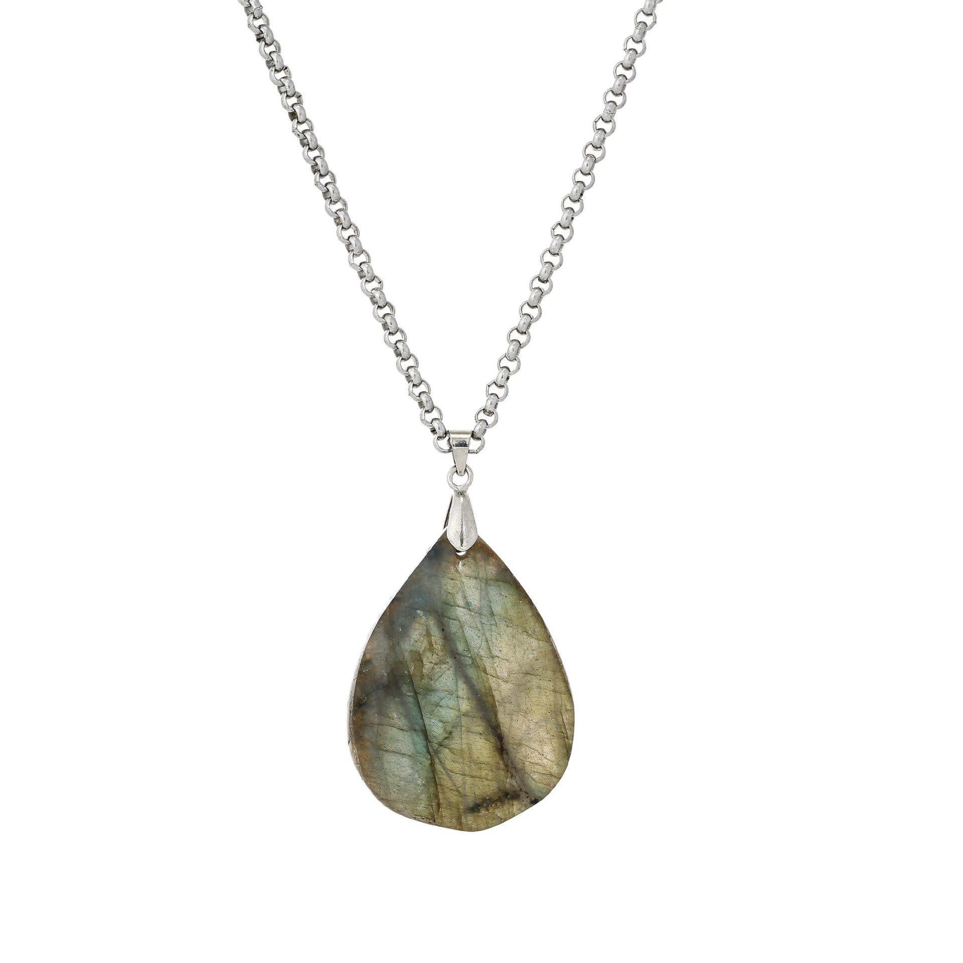 Olivenorma Labradorite Water Drop Pendant Necklace