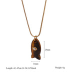 Olivenorma Natural Stone Cut Fish Shape Pendant Necklace