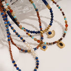 Olivenorma Natural Stone Beads Pendant Necklace