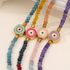 Olivenorma Natural Crystal Beads Evil Eye Pendant Necklace