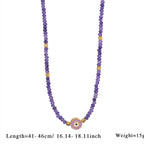 Olivenorma Natural Crystal Beads Evil Eye Pendant Necklace