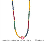 Olivenorma Natural Crystal Beads Evil Eye Pendant Necklace