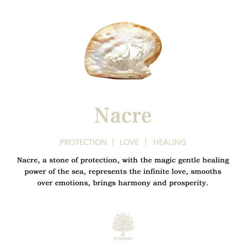 Olivenorma Natural Crystal Shell Beads Evil Eye Necklace