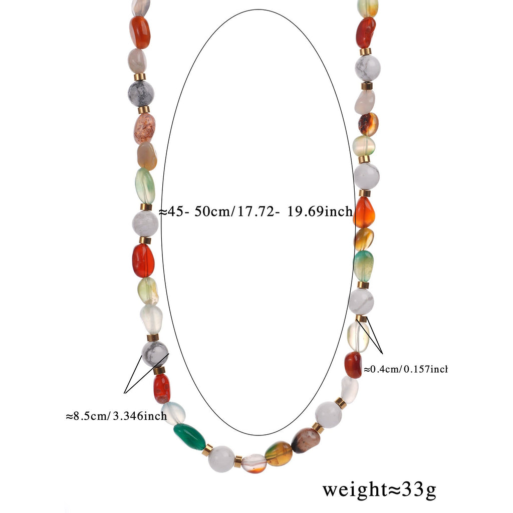 Olivenorma Natural Crystal Shell Beads Evil Eye Necklace