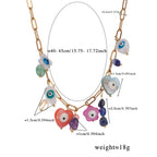 Olivenorma Natural Crystal Shell Beads Evil Eye Necklace