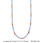 Olivenorma Amazonite Aquamarine Blue Chalcedony Beaded Necklace