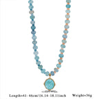 Olivenorma Amazonite Aquamarine Blue Chalcedony Beaded Necklace