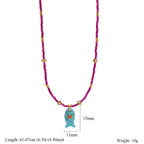 Olivenorma Natural Stone Beads Fish Carving Pendant Necklace