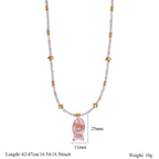 Olivenorma Natural Stone Beads Fish Carving Pendant Necklace