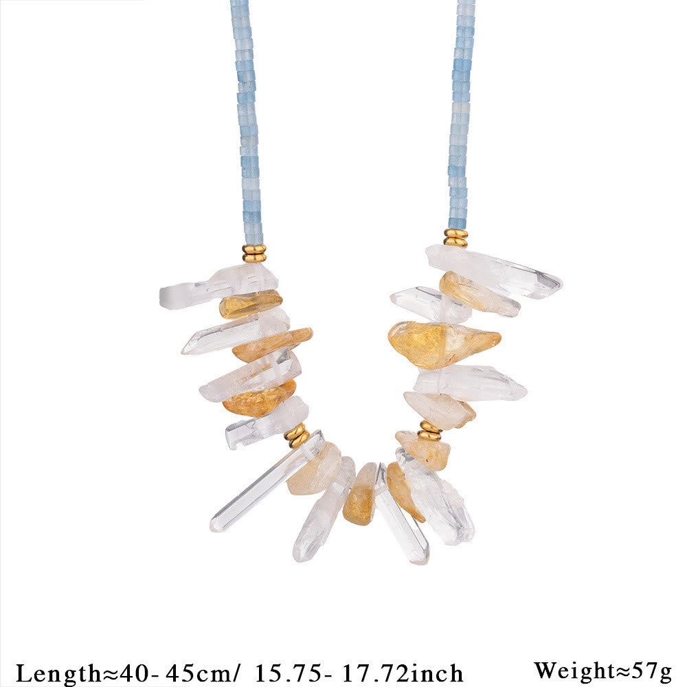 Olivenorma Crystal Beads Stainless Steel Fish Pendant Necklace