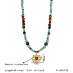 Olivenorma Amethyst Tiger Eye Beads Evil Eyenecklace