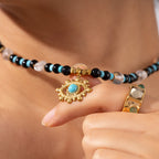 Olivenorma Amethyst Tiger Eye Beads Evil Eyenecklace