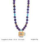 Olivenorma Amethyst Tiger Eye Beads Evil Eyenecklace