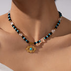 Olivenorma Amethyst Tiger Eye Beads Evil Eyenecklace