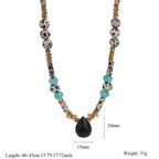 Olivenorma Dalmatian Jasper Clear Crystal Beaded Cross Pendant Necklace