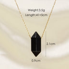 Olivenorma Crystal Double Point Pendant Titanium Steel Necklace