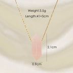 Olivenorma Crystal Double Point Pendant Titanium Steel Necklace