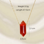 Olivenorma Crystal Double Point Pendant Titanium Steel Necklace