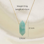Olivenorma Crystal Double Point Pendant Titanium Steel Necklace
