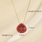 Olivenorma Natural Crystal Faceted Water Drop Pendant Necklace