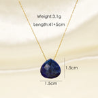 Olivenorma Natural Crystal Faceted Water Drop Pendant Necklace