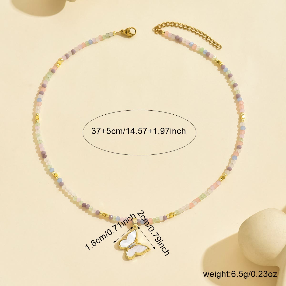 Olivenorma Natural Crystal Beads Sun Evil Eye Pendant Necklace