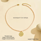 Olivenorma Natural Crystal Beads Sun Evil Eye Pendant Necklace