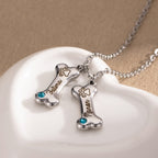 Olivenorma Custom Stainless Steel Dog Bone Birthstone Necklace