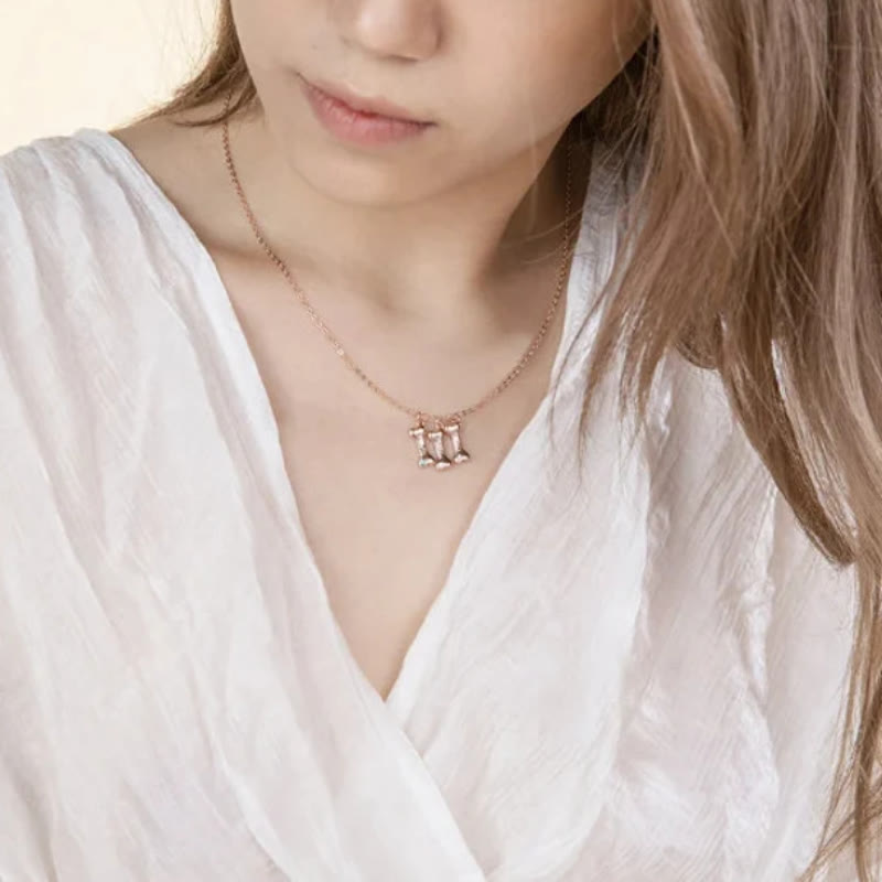 Olivenorma Custom Stainless Steel Dog Bone Birthstone Necklace