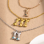 Olivenorma Custom Stainless Steel Dog Bone Birthstone Necklace