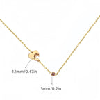 Olivenorma Custom Hollow Heart Dog Paw Birthstone Necklace