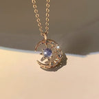 Olivenorma Celestial Dainty Moon Moonstone Necklace
