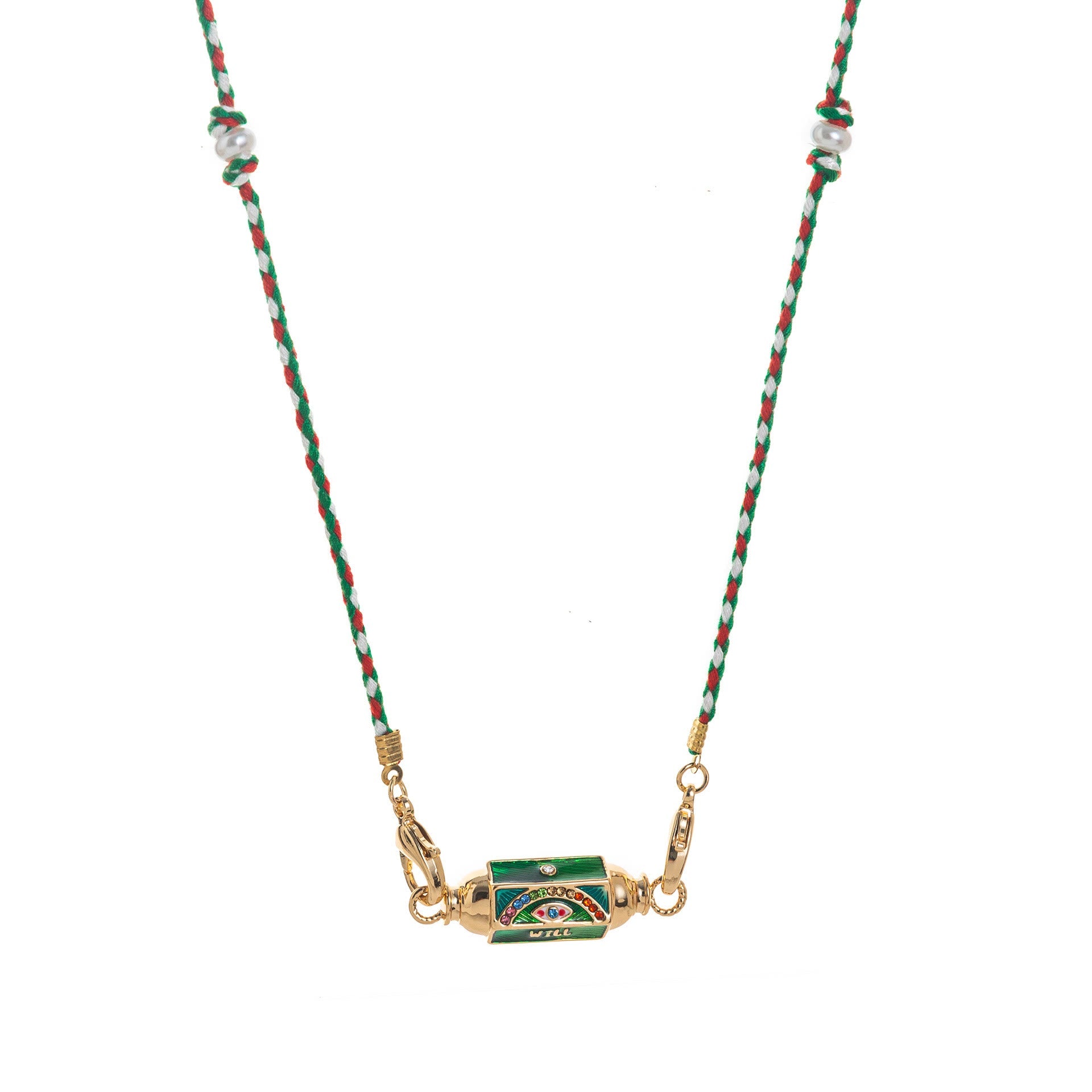 Olivenorma Braided Rope Colorful Tarot Kaleidoscope Pendant Necklace