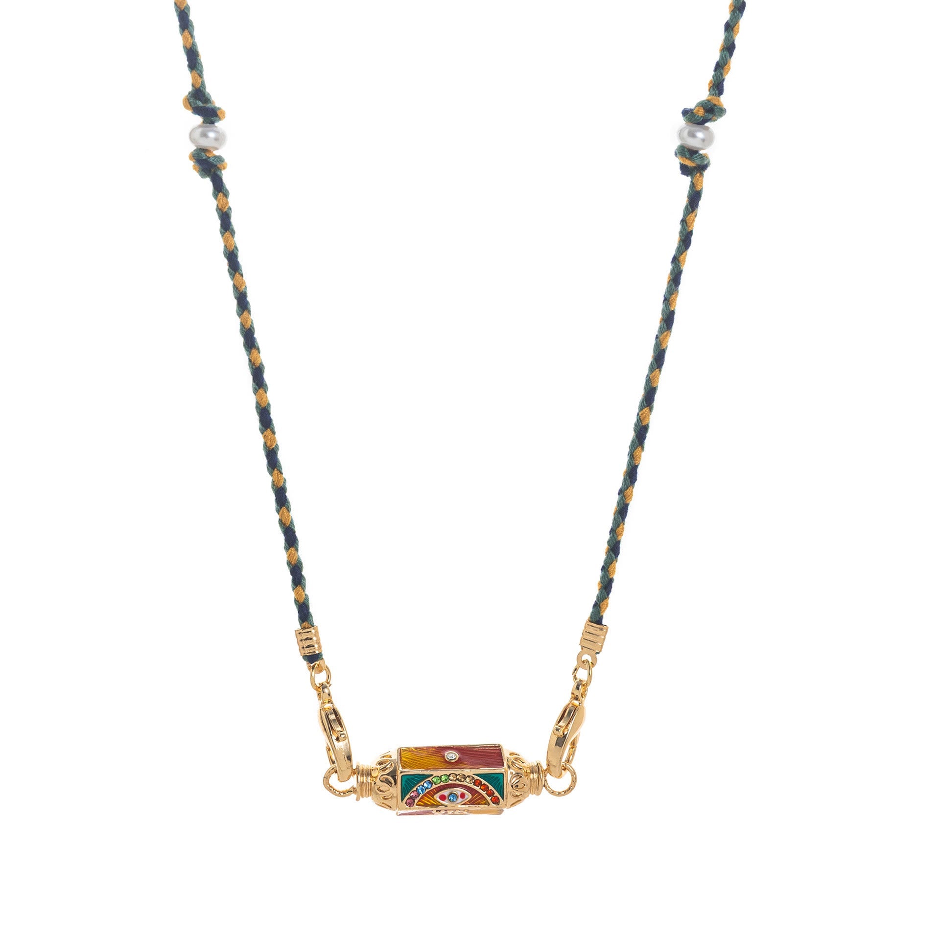 Olivenorma Braided Rope Colorful Tarot Kaleidoscope Pendant Necklace