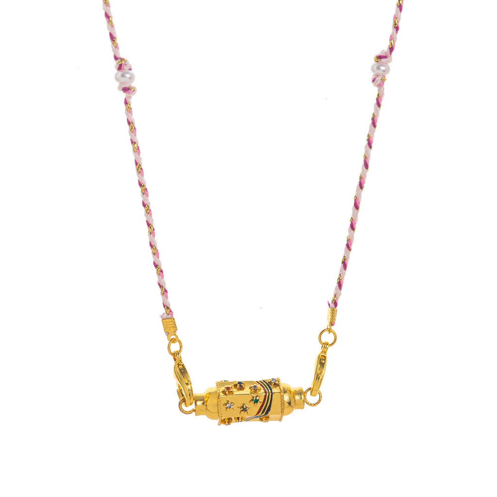 Olivenorma Braided Rope Colorful Tarot Kaleidoscope Pendant Necklace