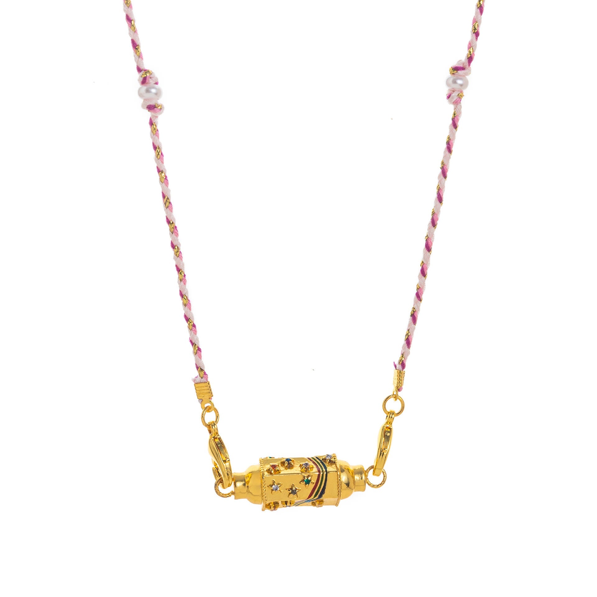 Olivenorma Braided Rope Colorful Tarot Kaleidoscope Pendant Necklace