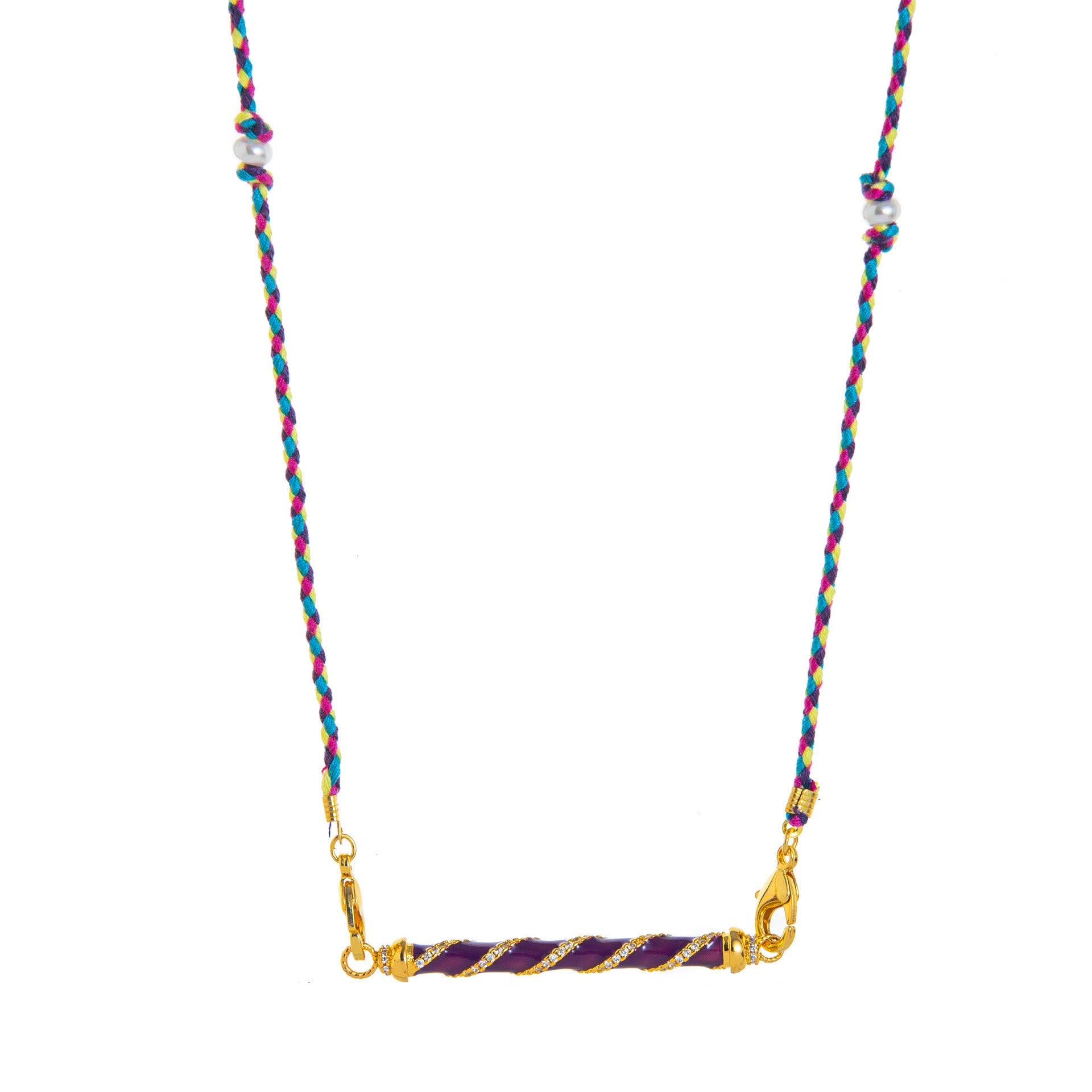 Olivenorma Braided Rope Colorful Tarot Kaleidoscope Pendant Necklace