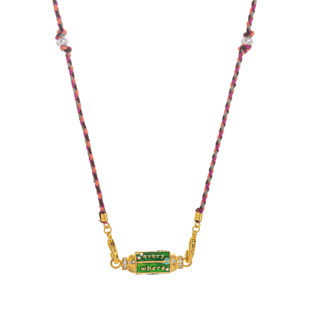 Olivenorma Braided Rope Colorful Tarot Kaleidoscope Pendant Necklace