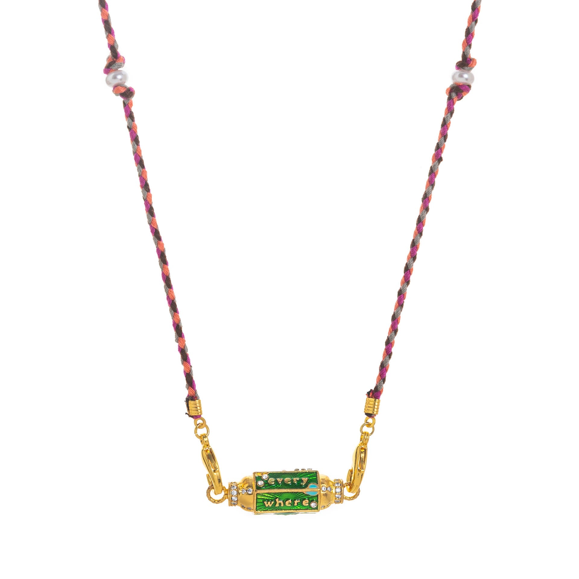 Olivenorma Braided Rope Colorful Tarot Kaleidoscope Pendant Necklace