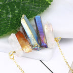 Olivenorma Natural Crystal Rough Mixed Color Crystal Pendant Necklace