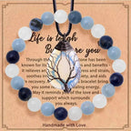 Olivenorma "Life Is Tough, But So Are You" Healing Gemstone Bracelet Necklace Jewelry Set