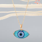Olivenorma Clear Quartz Evil Eye Energy Necklace