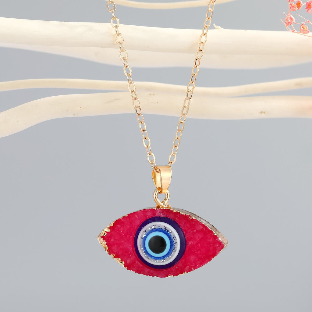 Olivenorma Clear Quartz Evil Eye Energy Necklace