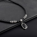 Olivenorma Black Onyx Natural Stone Beads Men Necklace
