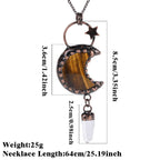 Olivenorma Crystal Moon Star Gemstone Pendant Necklace