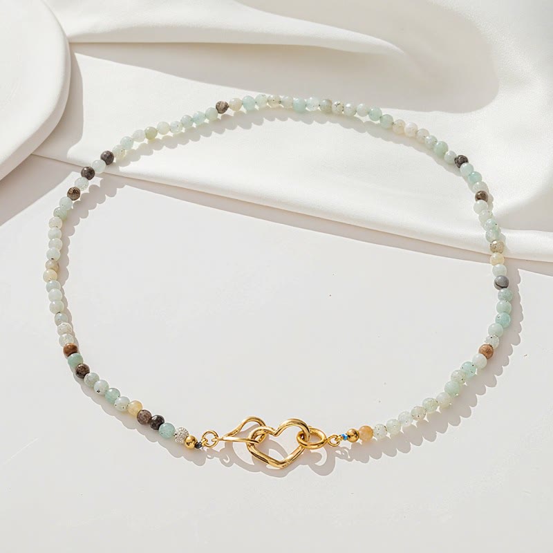 Olivenorma Natural Amazonite Gemstone Clavicle Necklace